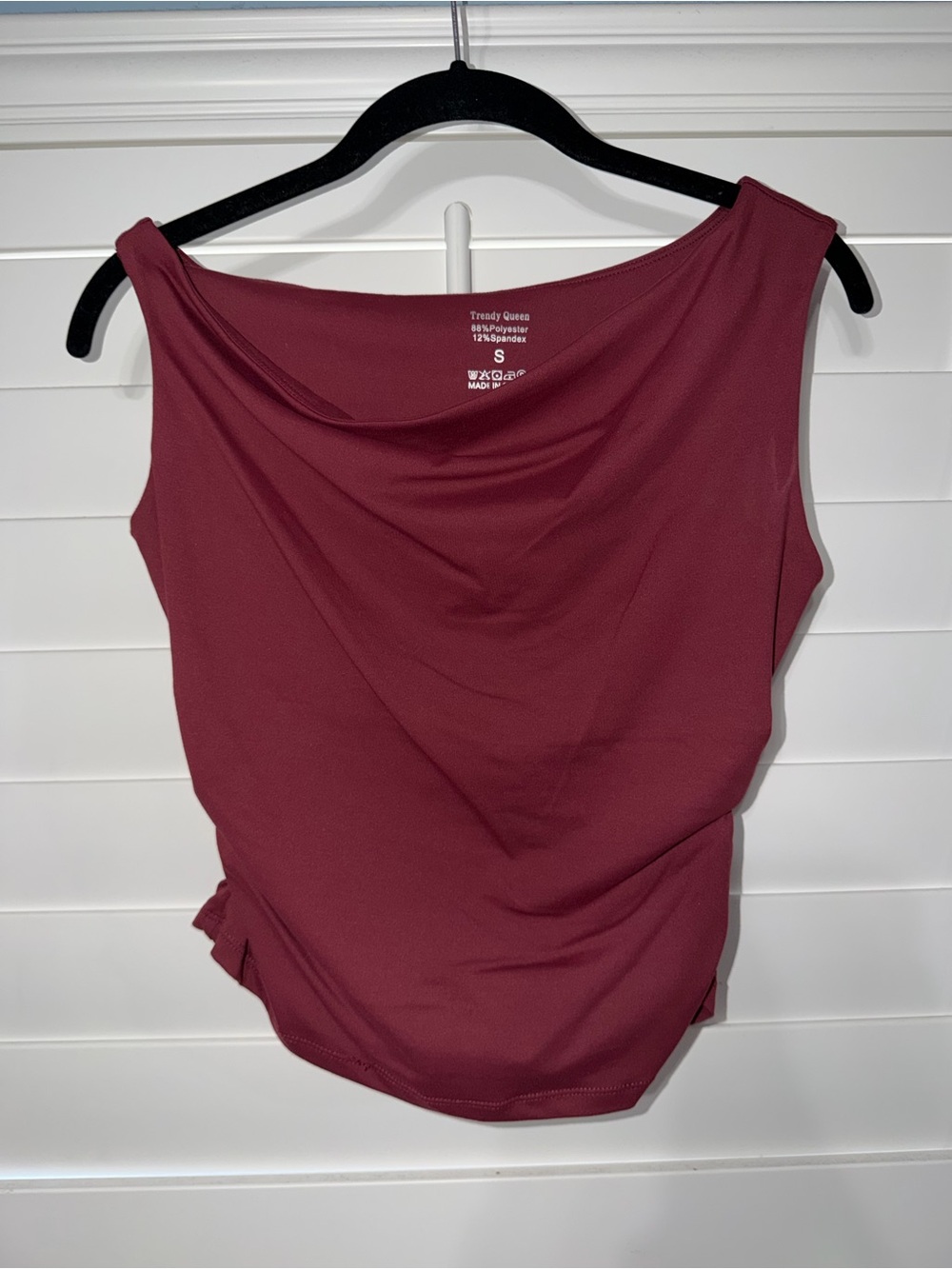 Sleeveless Cowl Neck Tank Top - Burgundy